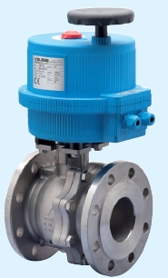 [8E766000-022-1] 766000 Series 1" Direct Mount 2-Way Ball Valve, ANSI 150 Stainless Steel Split-Body Style Flanged Ball Valve & 24V AC/DC Modulating Electric Actuator