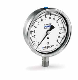 [35-1009SWL-02L-6000PSI] Ashcroft 1009 Series Pressure Gauge, 3.5" dial, 1/4"NPT lower mount, 0-6000PSI, Glycerin Filled,  All SS