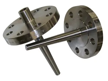 [071R2F-SU050L072-TST2] PFA Coated, 0.75" 150# Flanged Thermowell, 304 SS, U=5" Insertion, Straight Shank, .260" Bore, 7.25" Overall