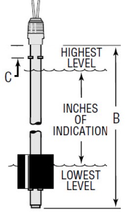 [W1128364] XT-800 Continuous Level Transmitter, 21.5-inch Length, 4-20 mA Output (XT800-2-SS-BN-.25-21.5-83850-J-H---rings)