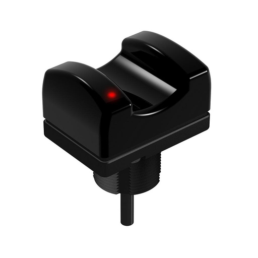 [34078] OTB Series: Momentary Action Touch Button w/Black F.C.; Input: 20-30 V ac or dc; Upper Housing: Polysulfone; Output: E/M Relay (SPDT); 150 mm (6 in) 5-pin M12 PVC Pigtail QD (OTBVR81QD)