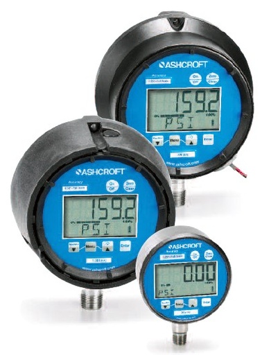 [45-2074SD-02L-15#] 4.5" Ashcroft Digital Pressure Gauge, 15PSI, SS, Dry, 1/4"NPT Lower Connectio