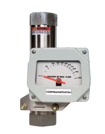 [5520-M02-2-12-X-I-X-U-X] Armored Variable Area Flow Meter, 12GPM H20 max, 1"NPT, SS Float, Viton O-Ring 