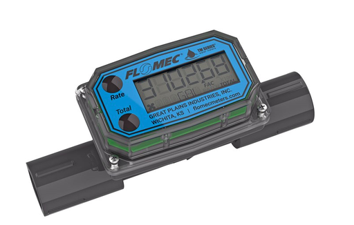 [BIC-FM-TUR-2.5-PVC] PVC Turbine Flow Meter, 2-1/2" NPTF, Battery Powered Display, Schedule 80 PVC for Water