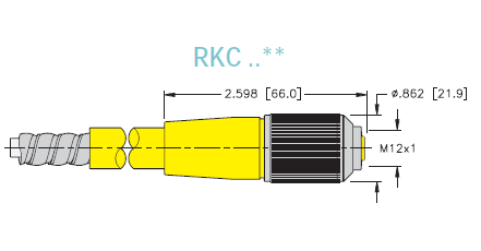 [U5312-04] Turck Actuator and Sensor Cordset, Connection Cordset (RKC 8.6T-2) 2M Length