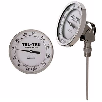 [42100609AKKAAAA] Tel-Tru 5" Dial Thermometer, Adjustable Angle Connected, 50/500FC, 1/2" NPT, 6" Stem