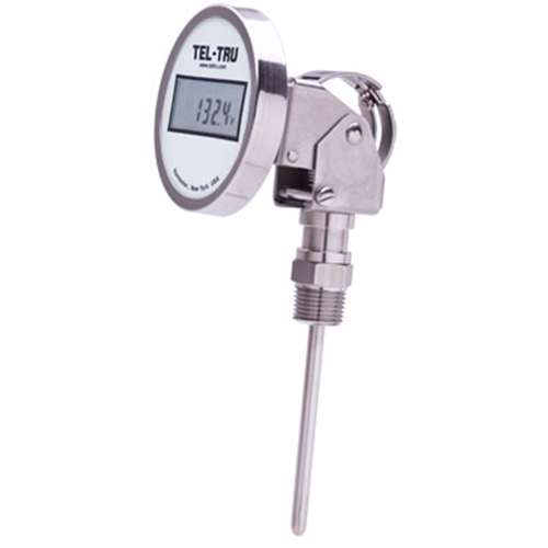 [ND3AXDV11W1-P12066] Tel-Tru 3" Digital Thermometer, Adjustable Angle Connected, -67/302F, 1/2" NPT, 6" Stem