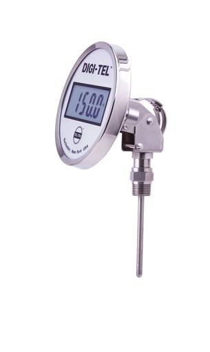 [ND5AB58211-P22092] Tel-Tru 5" Digital Thermometer, Adjustable Angle Connected, -60/400C, 1/2" NPT Union, 9" Stem