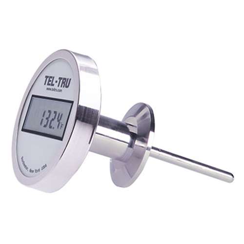 [SD3BXDV11W1-P22CH3-20] Tel-Tru 3" Digital Thermometer, Back Connected, -67/302F, 2" Sanitary Flange, 4.5" Stem
