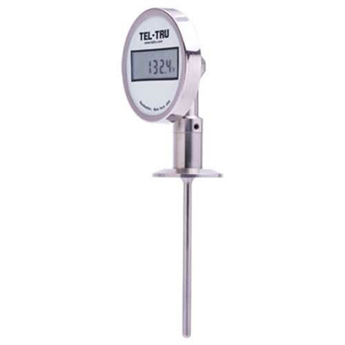 [SD3CXDV11W1-P22CH3-10] Tel-Tru 3" Digital Thermometer, Bottom Connected, -67/302F, 1.5" Sanitary Flange, 4.5" Stem
