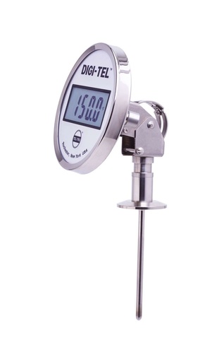[SD5AB58211-P22CH3-10] Tel-Tru 5" Digital Thermometer, Adjustable Angle Connected, -60/400C, 1.5" Sanitary Flange, 4.5" Stem