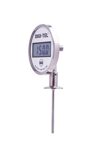 [SD5CB09113-P22023-10] Tel-Tru 5" Digital Thermometer, Bottom Connected, -75/750F, 1.5" Sanitary Flange, 2.5" Stem
