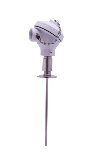 [SPAA32061001D0100] Tel-Tru Sanitary RTD, 1.5" Sanitary Flange, 6" Probe, 1/4" OD, White PP Head (FDA)