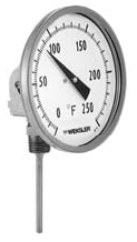 [L33104] WEKSLER ADJUSTABLE ANGLE BIMETAL THERMOMETER, 3" DIAL, 2 1/2" STEM, 1/2"NPT, 0-200F 