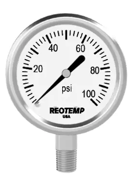 [PM25C1A4P18-D-P-CS] Reotemp PM Series Industrial SS Gauge