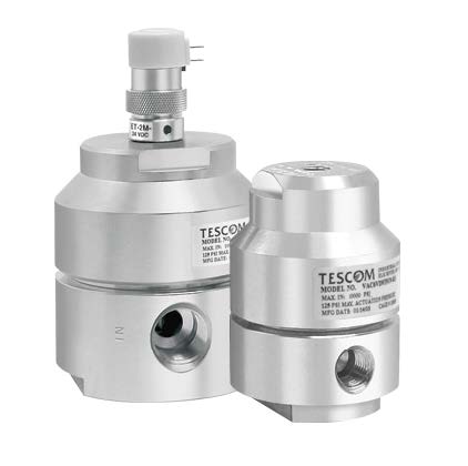 [VAC6PEVE9F9] Tescom VA Series Air Operated Shut-Off Valve, Normally Closed, 316SS Body, Peek Seat, E.P. O-ring, 24V Solenoid Valve, 1/4" SAE Ports (In 3 and Out 9 o'clock) 