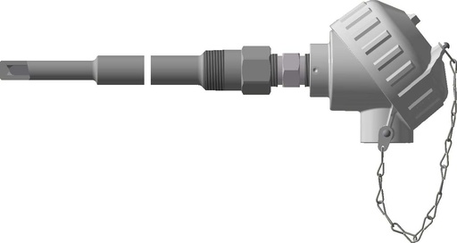 [RBF185L483-SF420R10808-SL-8HN63,I] 3 WIRE 100OHM RTD WITH THERMOWELL, 8" OVERALL LENGTH, WHITE POLY HEAD 