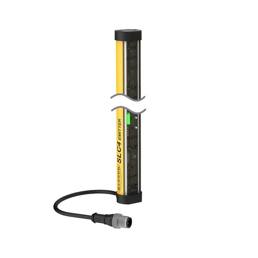 [812386]  S4B Type 4 Safety Light Curtain, Emitter. Resolution: 30 mm; Range: 12 m (40 ft). Defined Area: 1800 mm (70.9 in); Housing: Black. Connection: Removable Disconnect (RD)(S4BE30-1800-S) 