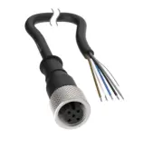 [815161] Banner (BC-M12F5-22-15-SF) Cordset: Single-Ended M12. 5-pin Straight Female Connector. 15 m (49.2 ft) 5x22 Black PVC Jacket. Nickel-Plated Brass Coupling Nut