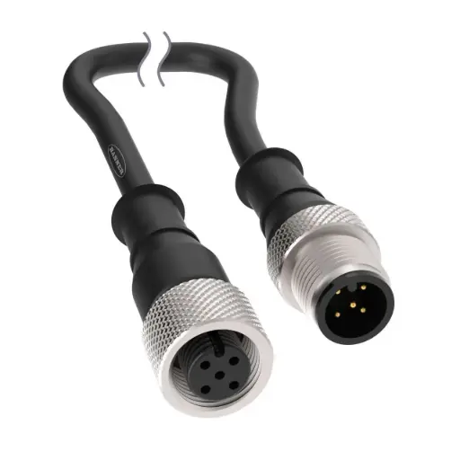 [816371] Banner Cordset: Double-Ended M12; 5-pin Straight Female; 5-pin Straight Male Connectors; 61 m (200 ft) 5x22 Black PVC Jacket; Nickel-Plated Brass Coupling Nuts (BC-M12F5-M12M5-22-61)