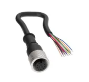 [817599] Banner Cordset: Single-Ended M12; 12-pin Straight Female; 10 m (32.80 ft) 12x24 Black PVC Jacket; TPU Black; Nickel-Plated Brass Coupling Nut (BC-M12F12-24-10)