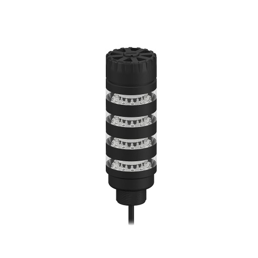 [87405] Banner TL50 Beacon Tower Light: 4-Color Audible Indicator; Voltage: 12-30 V dc or 24 V ac; Environmental Rating: IP50; Input: Bimodal; Colors: Green Yellow Blue Red; 150 mm (6 in) PVC Pigtail QD (TL50BLGYBRAQP)