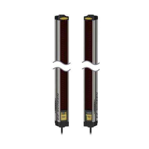 [92494] Banner EZS KIT 14 mm Resolution, Range: 0.1-6 m (4 in to 19.7 ft); Height: 600 mm (23.6 in); Nickel-Plated ESD Finish; Response Time: (Tr) 23 ms; with qty 2 7.62 m (25 ft) 8-pin M12 Male QD Cables (SLSK14-600NQ88-RE25)