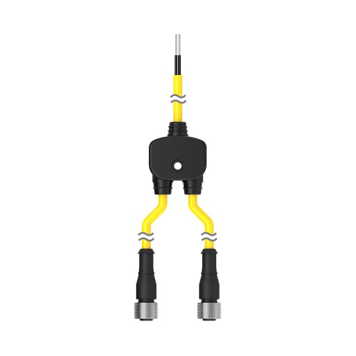 [93341] Banner M12 QD Splitter Cable; 5-pin; 0.3 m Female Branches Unterminated Trunk; 7.62 m (25 ft); 5x22 GA 25 ft Trunk 1 ft Branch (CSB-UNT525M1251)