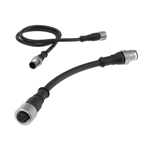 [94307] Banner Cordset: Double-Ended M12; 5-pin Straight Female; 5-pin Straight Male; 2.44 m 5x22 Yellow PVC Jacket; Nickel-Plated Brass Coupling Nuts (DEE2R-58D)