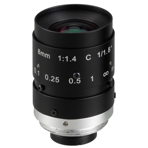 [97346] Banner Megapixel C-Mount 8 mm Lens; with Focus & Aperture Lock; Imager Size: 1/1.8 in - Metal Housing; Evetar (LCF08LEVMP)