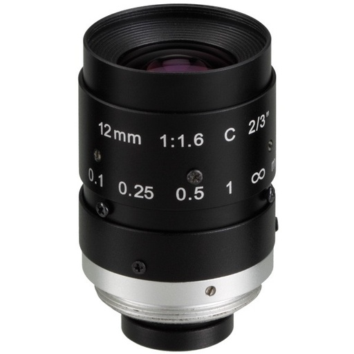[97347] Banner Megapixel C-Mount 12 mm Lens; with Focus & Aperture Lock; Imager Size: 2/3 in - Metal Housing; Evetar (LCF12LEVMP)