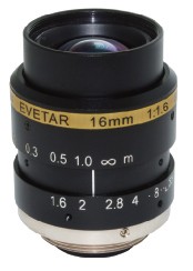 [97348] Banner Megapixel C-Mount 16 mm Lens; with Focus & Aperture Lock; Imager Size: 2/3 in - Metal Housing; Evetar (LCF16LEVMP)
